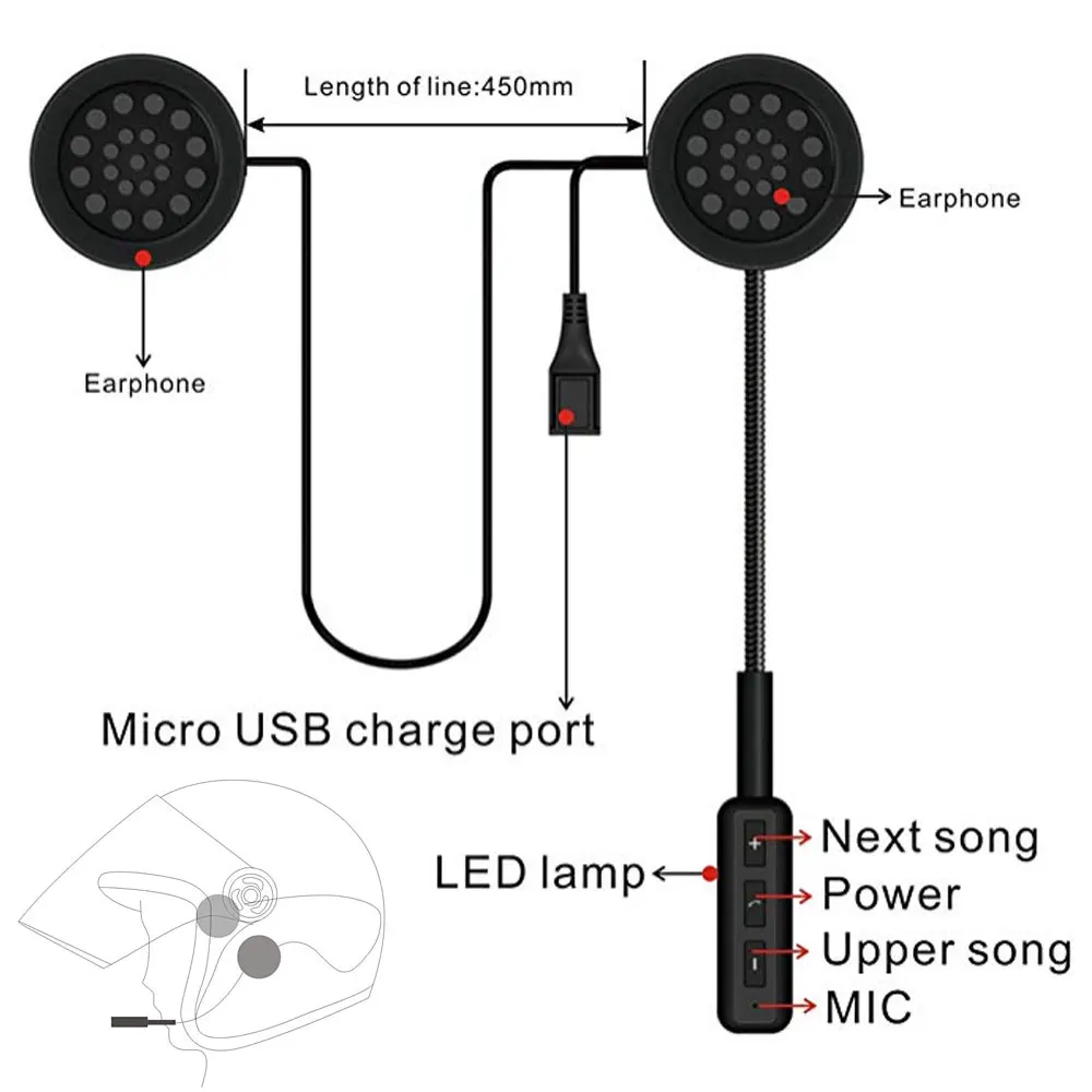 Беспроводные наушники для мотоцикла Bluetooth CSR V4.0 шлемные гарнитуры Walkie talkie с
