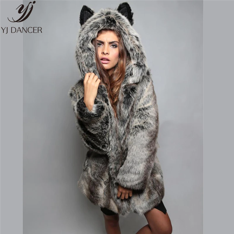 winter New warm Plus Size Fashion Women Casual Loose size Warm Plush Ear coat Fur thick Mink Cute Lady's fur Ljj0236 | Женская
