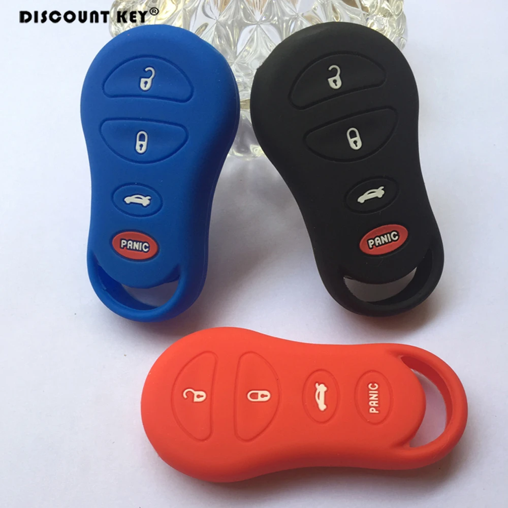 Силиконовые ключа автомобиля чехол для Jeep Dodge Neon Stratus Chrysler Sebring ключевые 4 кнопки