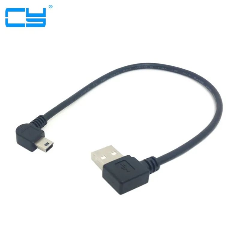 0 2 м curto esquerda Angulo Mini USB para Tpye A Macho 90 Graus Esquerda Угловой Cabo de Carga De Dados|cabo usb macho macho|cabo machousb |