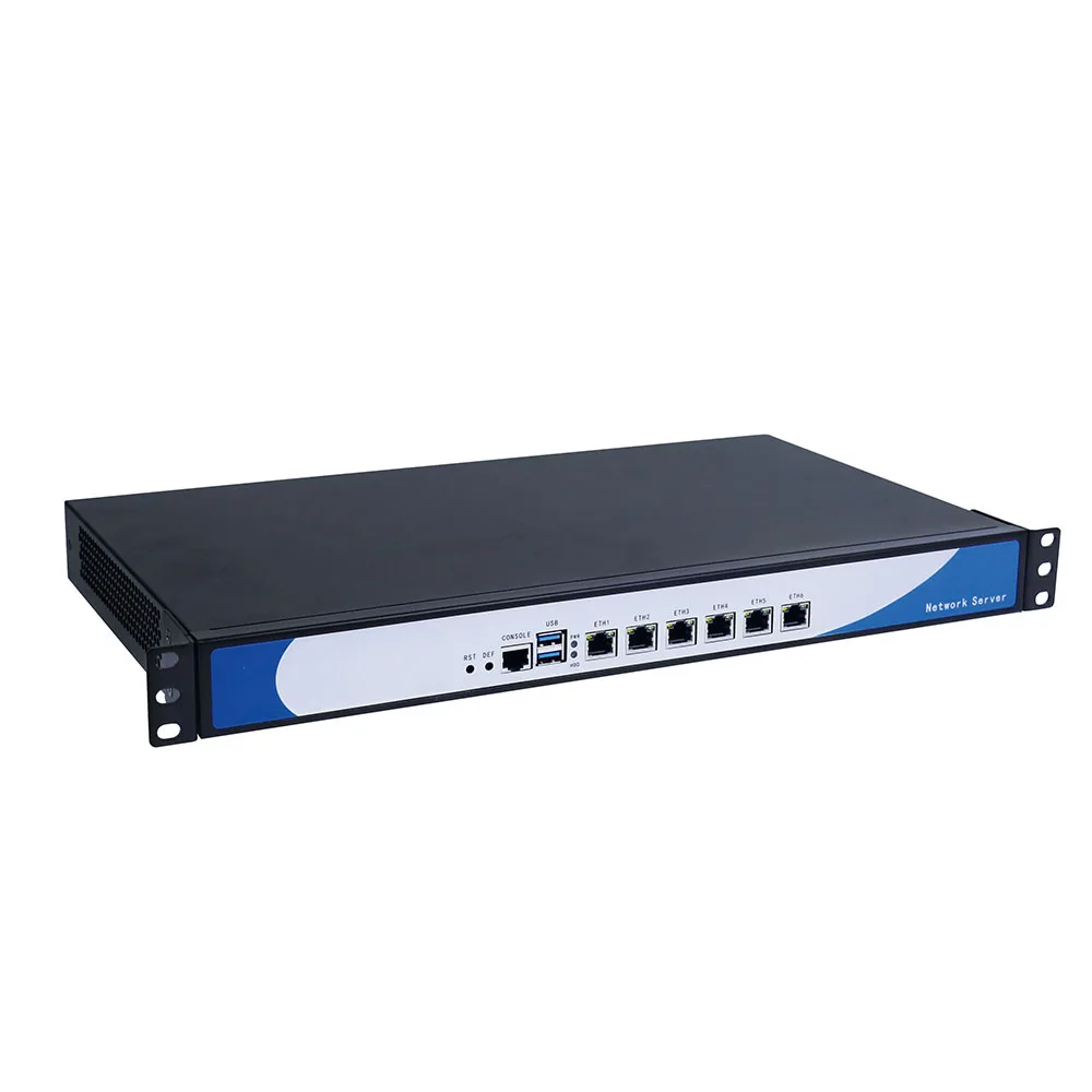 Yanling экономичный 6 GBe LAN стеллаж для выставки товаров 1U процессор celeron 3855U сервер