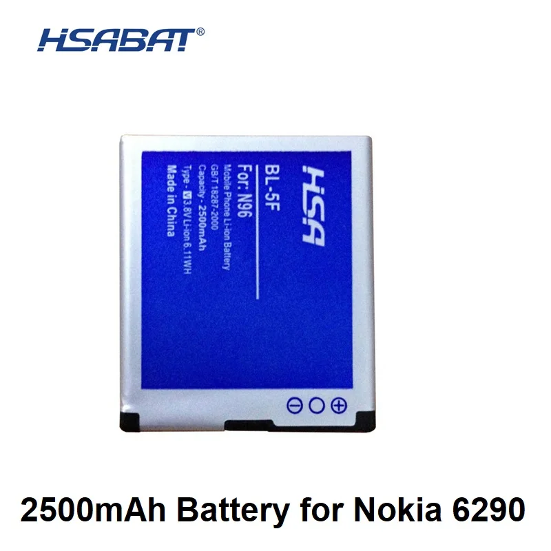 2500 мАч BL 5F/BL 5F аккумулятор большой емкости для Nokia N96 N95 N98 N93i 6290 E65 6210 S/N 6710N C5 01|high