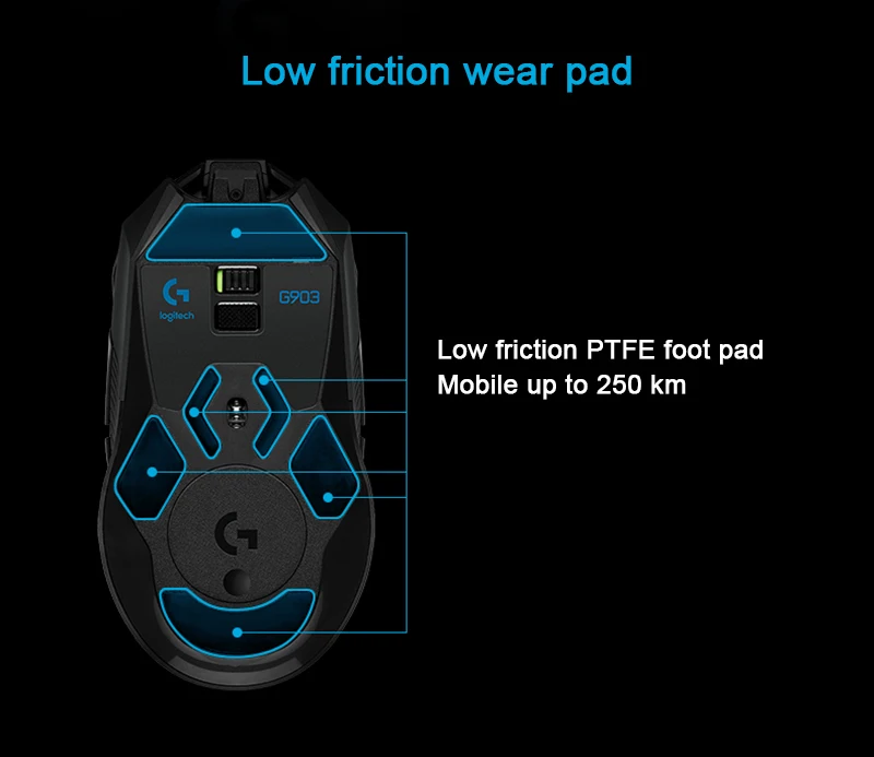 Беспроводная игровая мышь logitech G903 LIGHTSPEED 12000 MAX dpi для геймера мыши