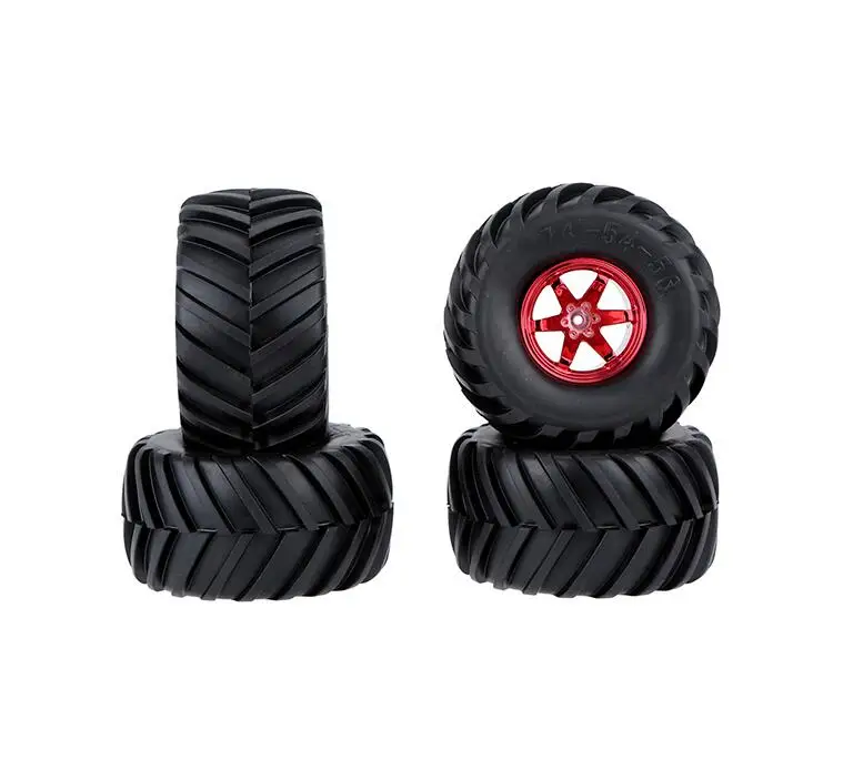 Free Shipping 4PCS 1/10 RC Monster Truck Tire Rubber Tires Red/Blue/Silver Diameter 134mm | Игрушки и хобби