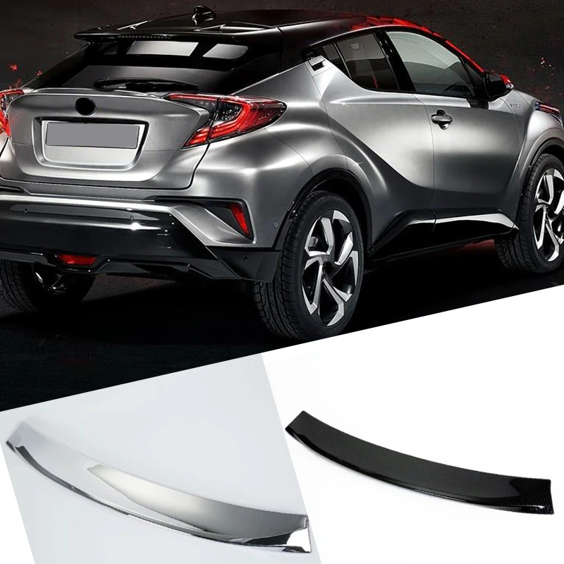 

Car Styling 1PCS ABS Plastic Rear Trunk Spoiler Wing Molding Decoration Cover Trim For Toyota C-HR CHR 2016 2017 2018 2019
