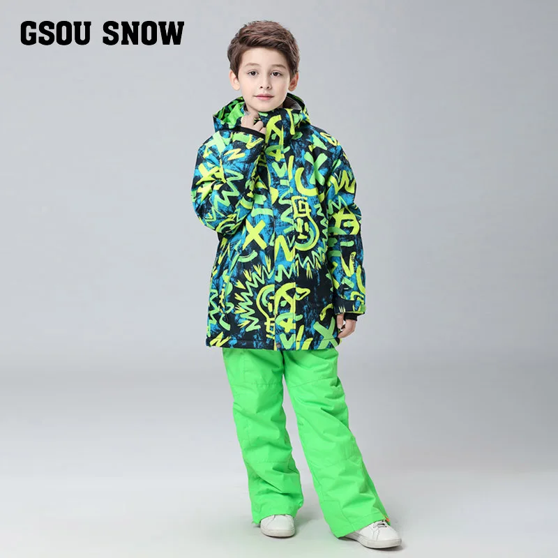 Новинка 2018 детский лыжный костюм для улицы Зимняя модель водонепроницаемый