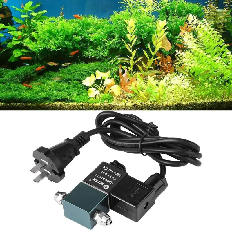 Aquarium220V СО2 Магнитный Соленоидный клапан Регулятор СО2 аквариумный аквариум Электрический магнитный клапан