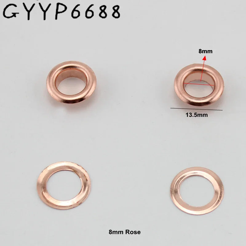 3 21 30 шт 100 6mm 8mm Новый розовое золото толкнул люверсами литья сумки металла