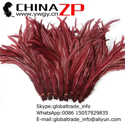 Burgundy Сделано в CHINAZP с фабрики 100 шт./лот 30~ 35 см(12~ 14 дюймов) длина окрашенные Разноцветные перья петуха хвост - Цвет: Burgundy