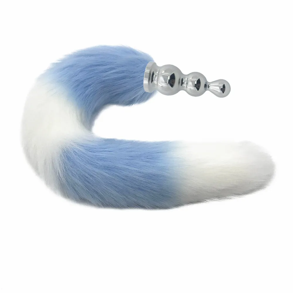 Анальная пробка из нержавеющей стали большая с хвостом кота лисы для косплея