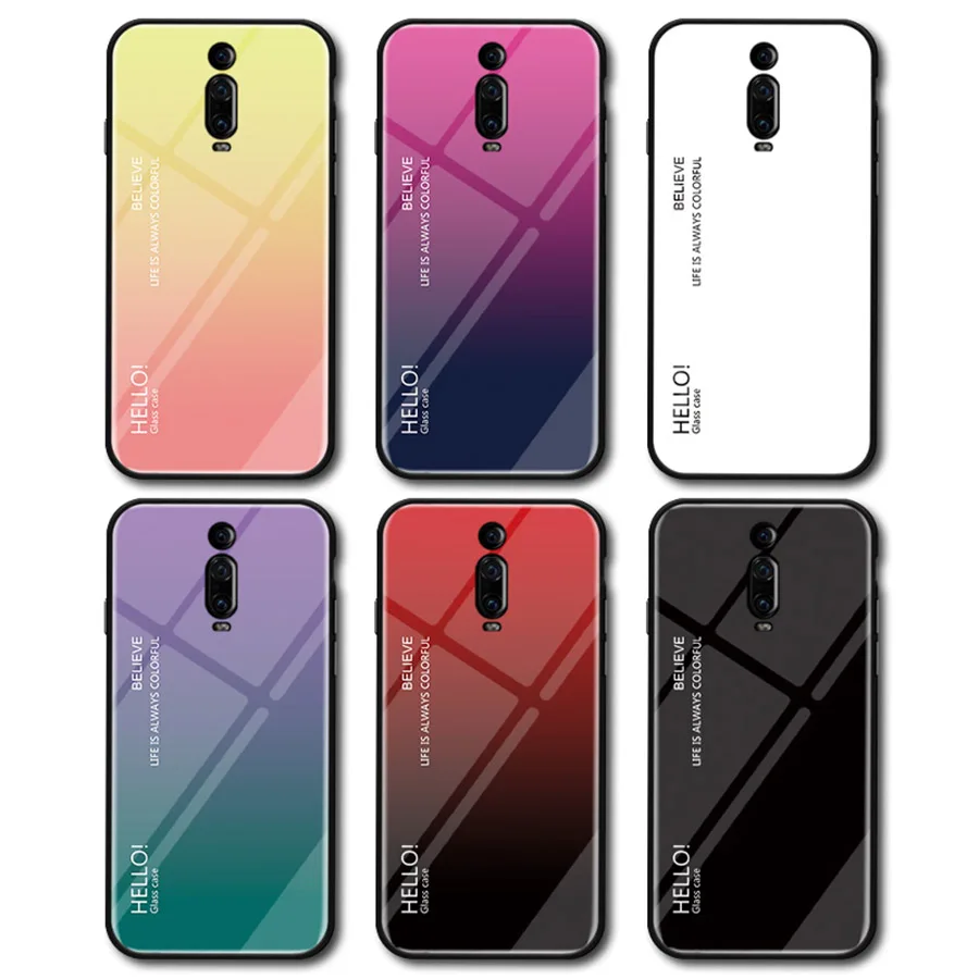 Чехол для Xiaomi Redmi K20 Pro чехлы Mi 9T модный градиентный чехол из закаленного стекла Xiomi