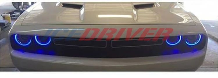 Icedriver для Dodge Challenger DRL RGB многоцветный светодиодный панели- дневные ходовые огни красный синий Демон освещение для глаз лампы
