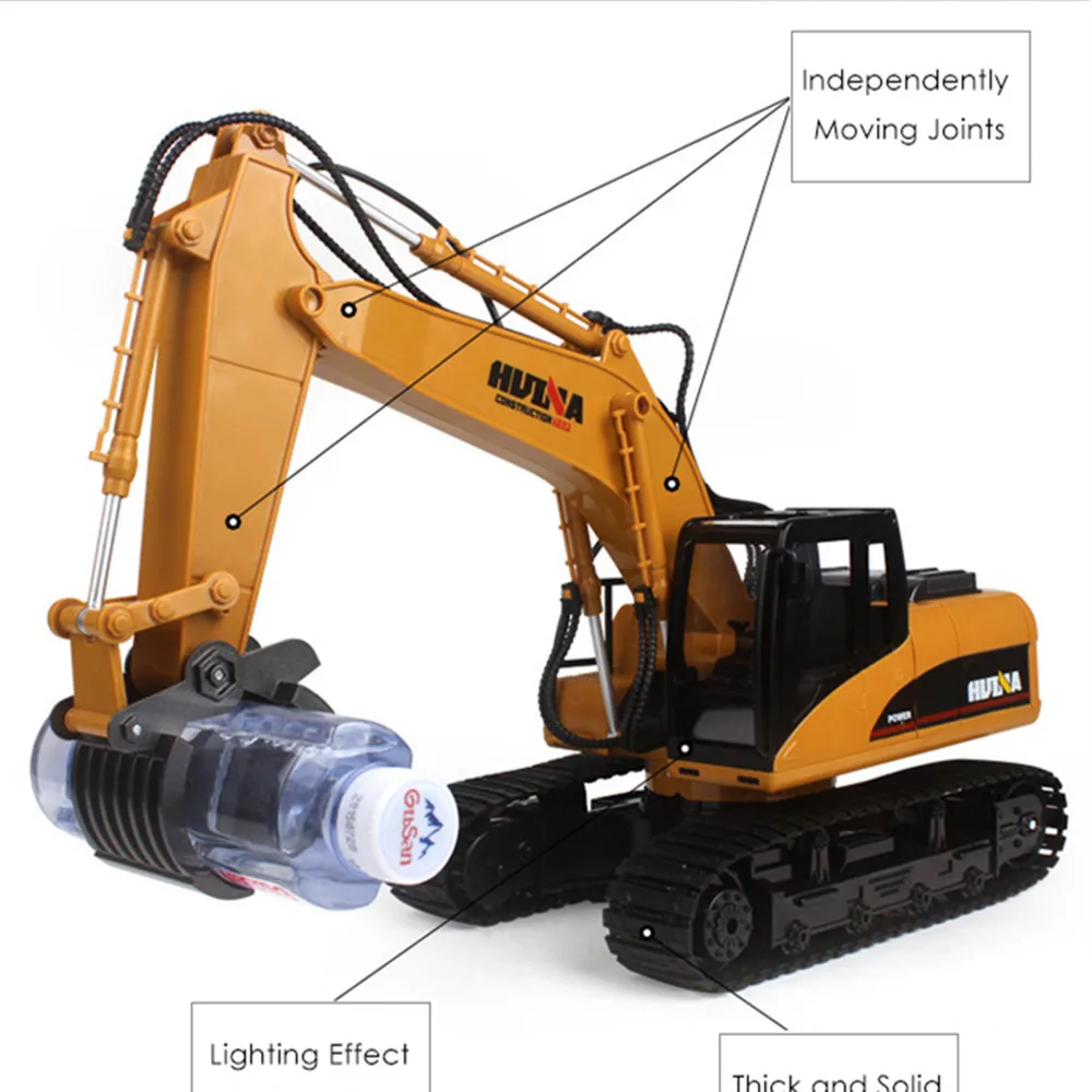 HuiNa 1570 RC Автомобиль 2 4G 1:14 экскаватор 16 каналов металлическая зарядка