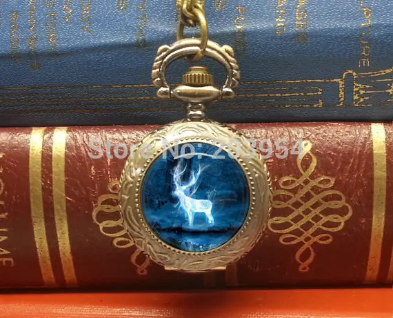 Оптовая продажа 12 шт./лот новый фильм гарри поттер patronus карманные часы ожерелье