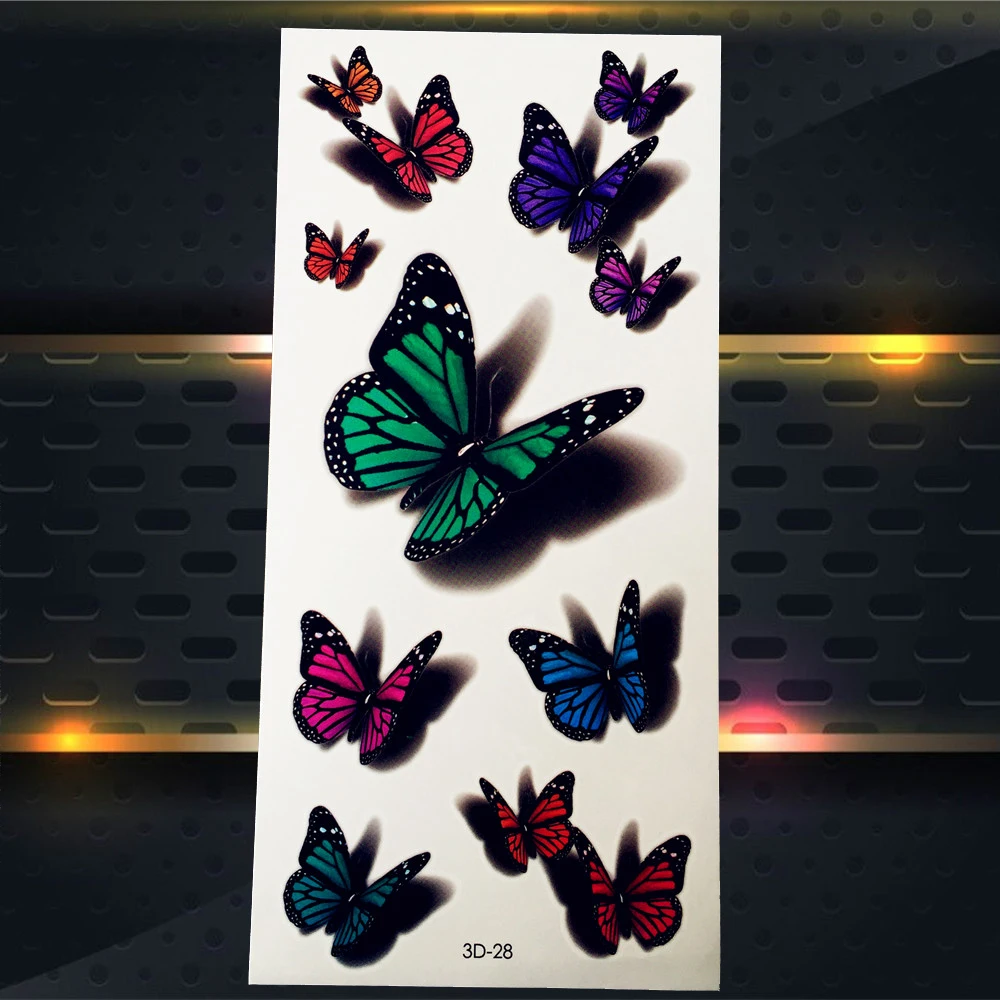 Черный Хэллоуин водонепроницаемый временные татуировки наклейки крылья летучей