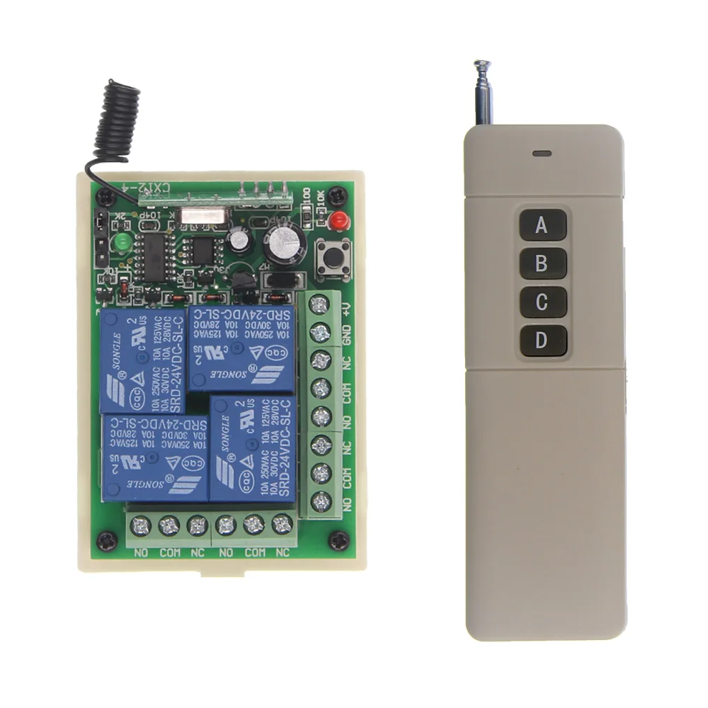 3000M DC 12V 24V 4 CH 4CH 10A RF Wireless переключатель системы дистанционного управления