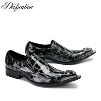 deification color printed wedding shoes pointed toe loafers italian casual luxury office brogues oxfords formal shoes for man