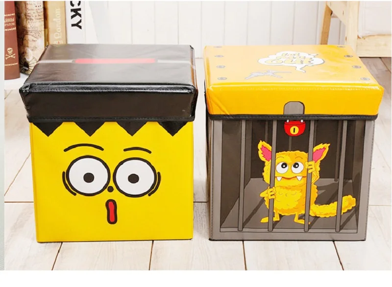 10pc/lot Cartoon Non-woven Fabric Hmoe Collapsible Storage Box Student Overall Toys Debris Organizer &amp Stool(Random) | Дом и сад