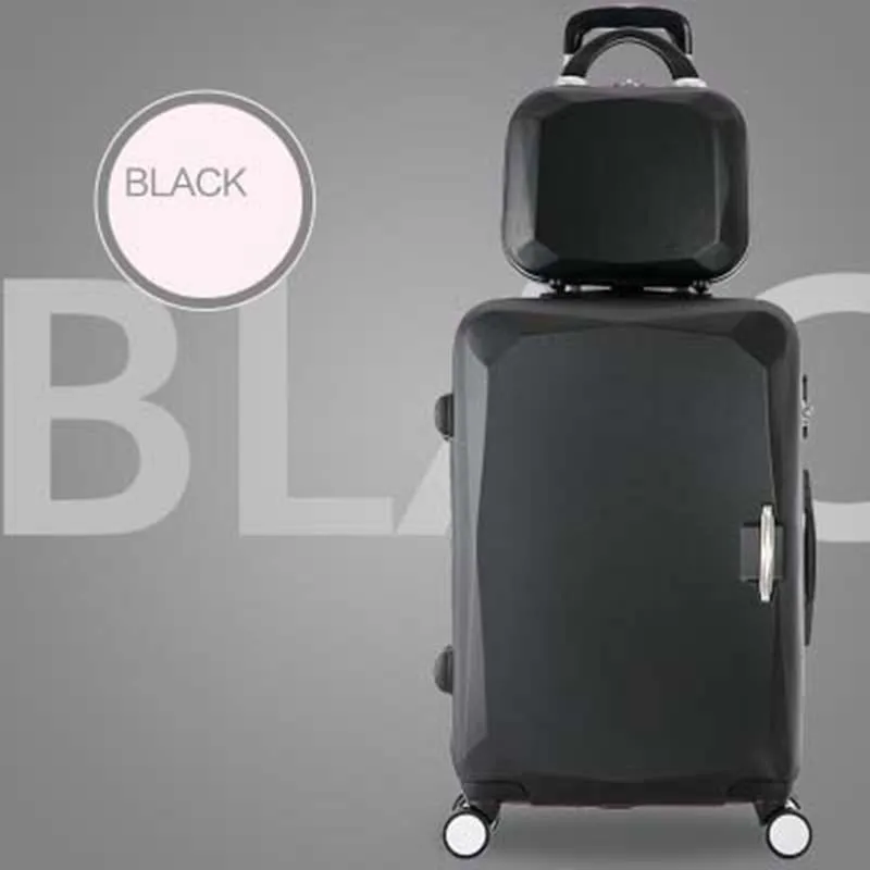 LeTrend 26 Дюймов Высокая емкость Сумки на колёсиках Spinner студентов пароль чемодан колеса 20 дюймов носить на колесиках дорожная сумка - Цвет: black a set