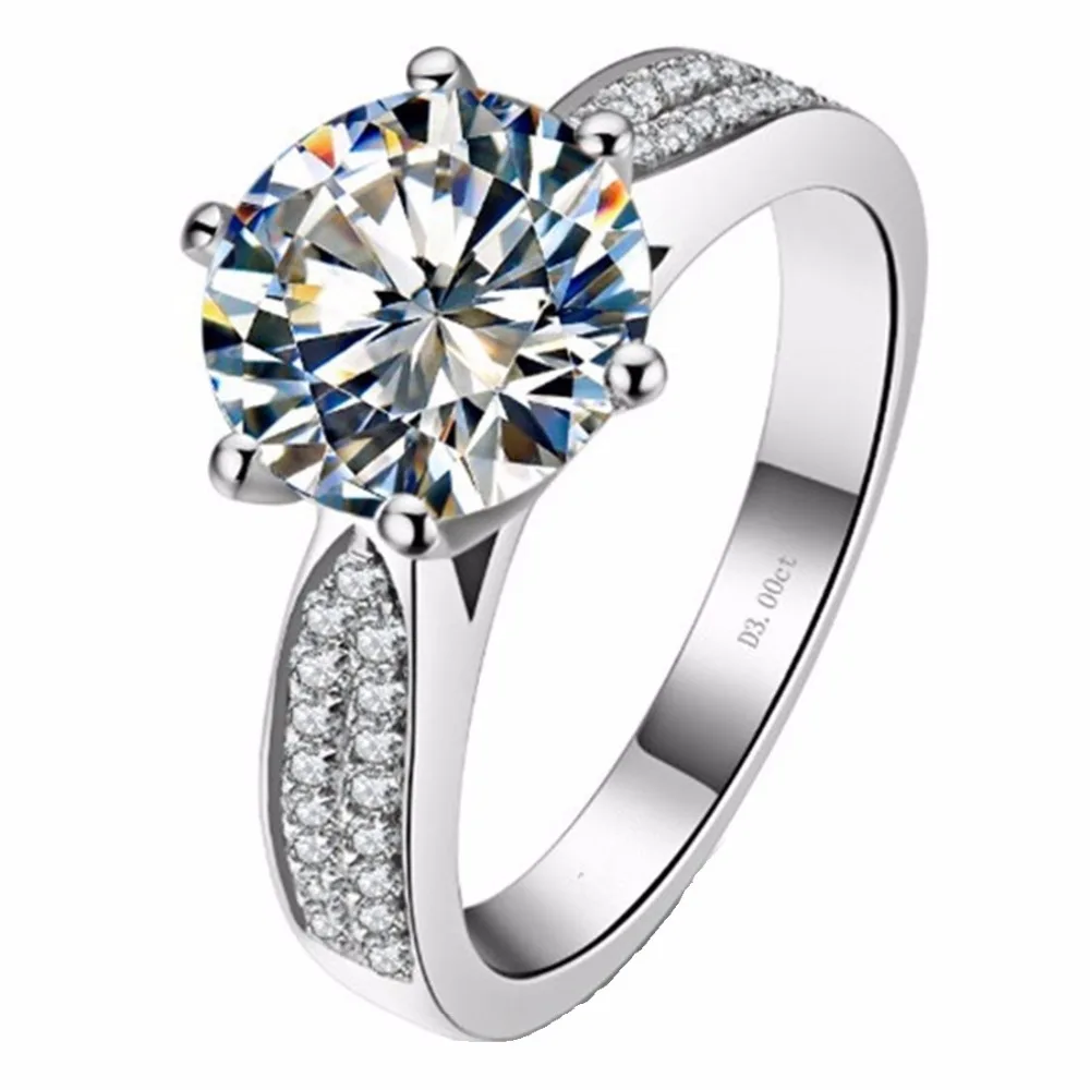 Великолепное Ювелирное Украшение 3Ct кольцо с искусственным бриллиантом яркая