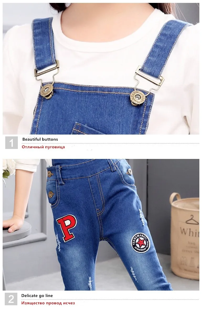 2018 Весенняя детская одежда детские джинсовые хлопковые комбинезоны комбинезон