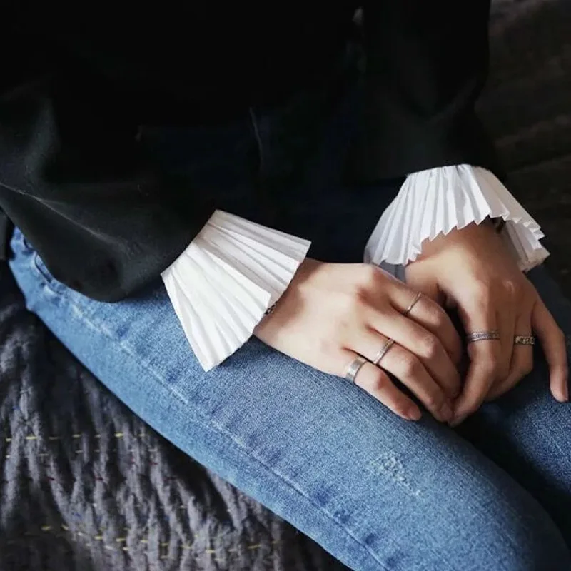 1 пара женские кружевные плиссированные с рюшами свитера фальшивыми