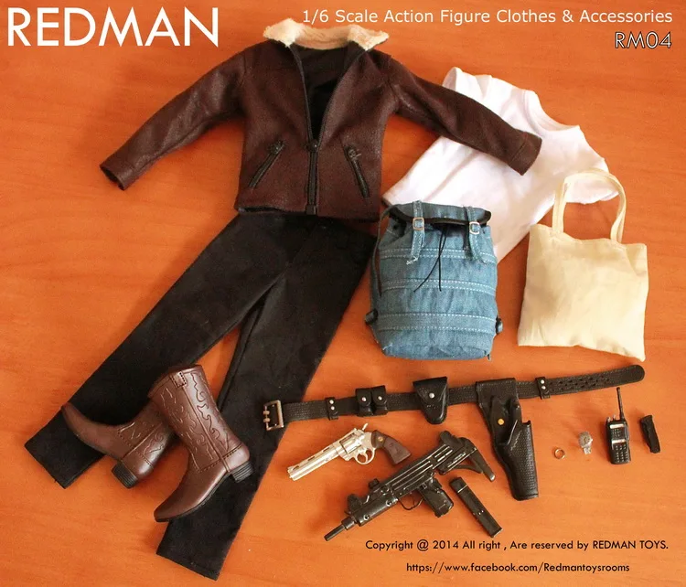 REDMAN RM04 1/6 Ходячие мертвецы шериф Рик кожаный костюм для 1" Коллекционная Фигурка DIY