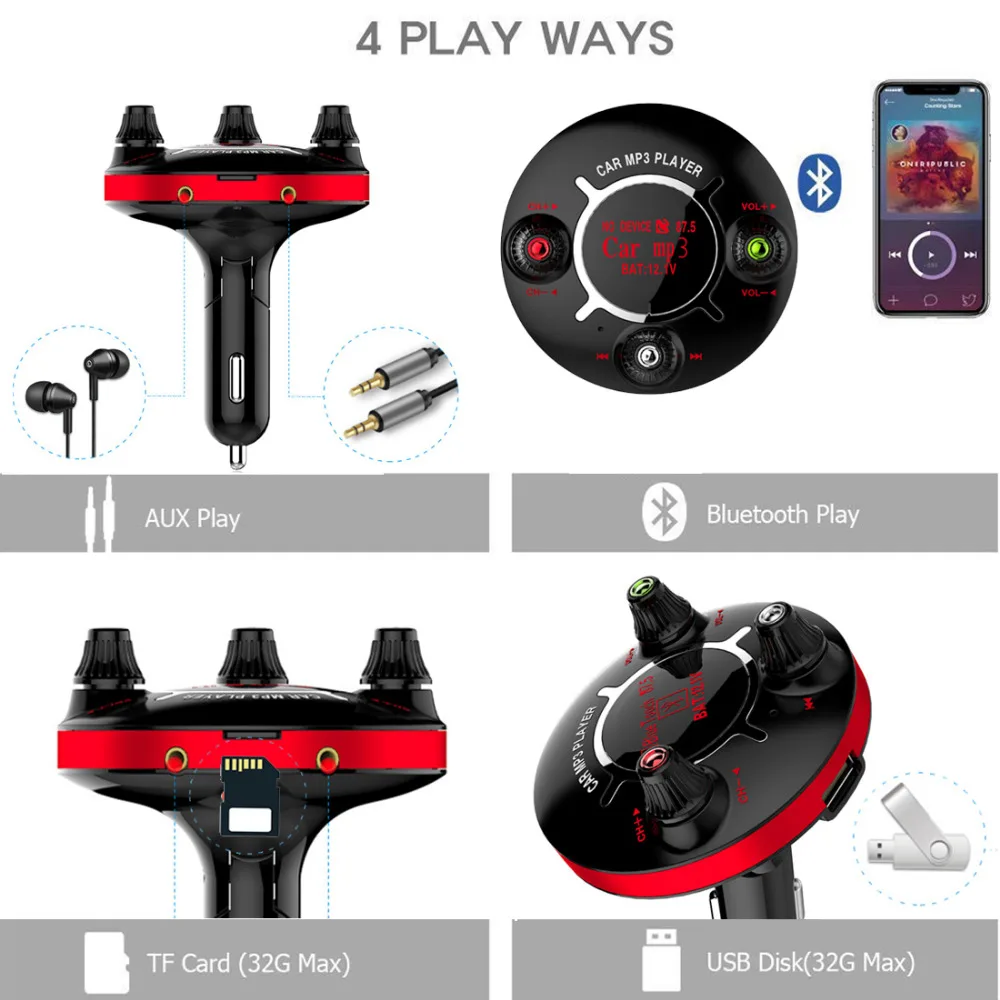 Мини mp3 плеер JINSERTA с Bluetooth управление включением/выключением питания FM модулятор