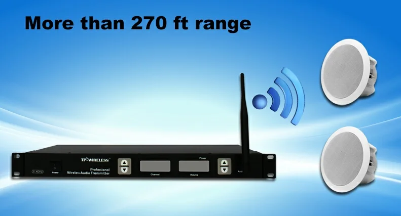 Стойку цифровой Беспроводной Long Range аудио передатчик с RCA или XLR