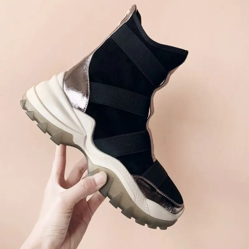 Taoffen 2020 Real Leather Ladies Winter Boots Soft Round Toe Fashion Sneaker Shoes Woman Thick Bottom Ankle Size 34-39 | Обувь