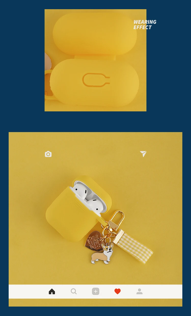 Силиконовый защитный чехол с милыми щенками для AirPods 1/2, попкорн, Bluetooth, наушники, зарядное устройство, чехол, анти-потеря, шнурок, подарок