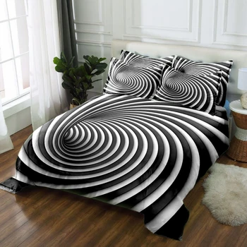 black and white 3D bedding sets bedsheet Duvet Pillowcase bed cover California king Bed Linen Twin king Queen Textiles Drop Ship