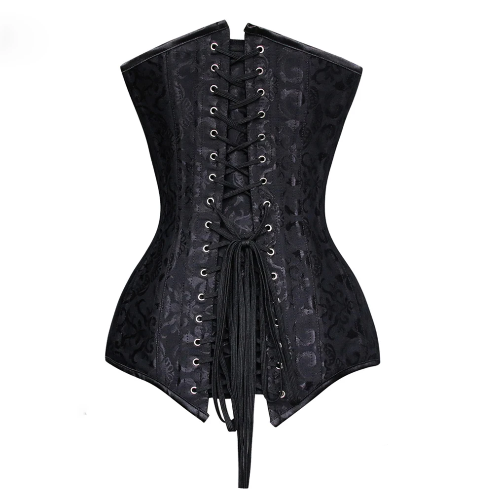 Женский корсет двойной 26 стальной с косточками длинный бюстгальтер для талии