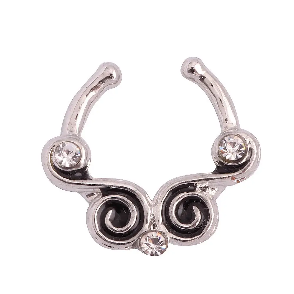 Стальные перегородки Имитация пирсинга кольцо для носа 1 шт. серьги титановый