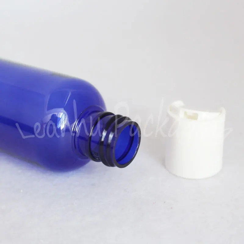 Голубая пластиковая бутылка 100 мл с верхней крышкой диска контейнер для