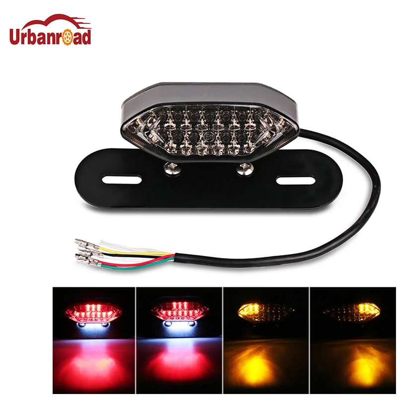 

Urbanroad Motorcycle LED Tail Turn Signal Light Integrated Tail Brake Stop Running License Lamp Bulb Motorcycle Tail Turn Signal