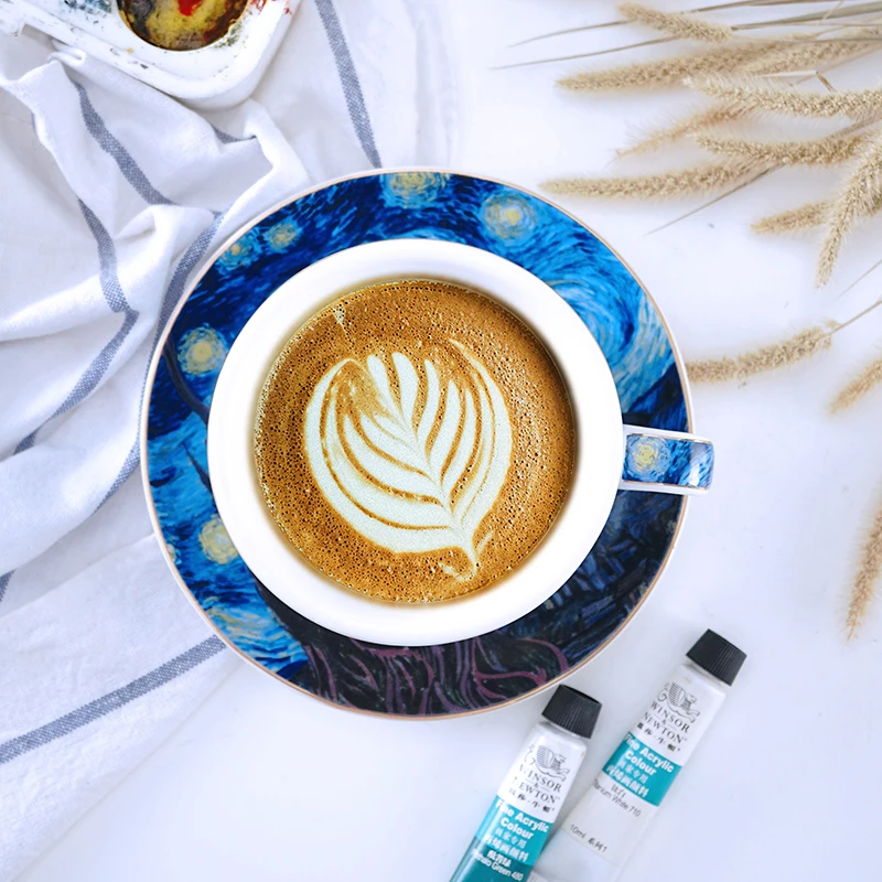 Кофейные чашки и блюдца для espress капучино латте кафе офиса подарок |