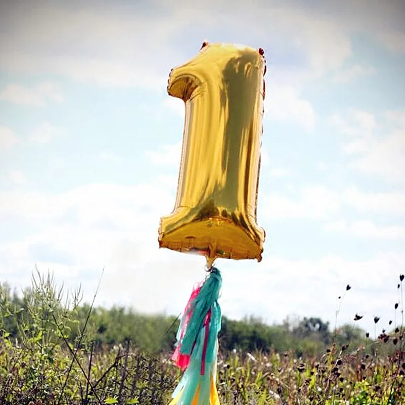 Воздушные шары из фольги 1 шт. 16 дюймов 0-9 Золотое серебряное число цифры баллоны с