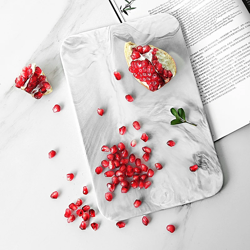 Мраморный керамический поднос Западная тарелка кухонная посуда для гурманов