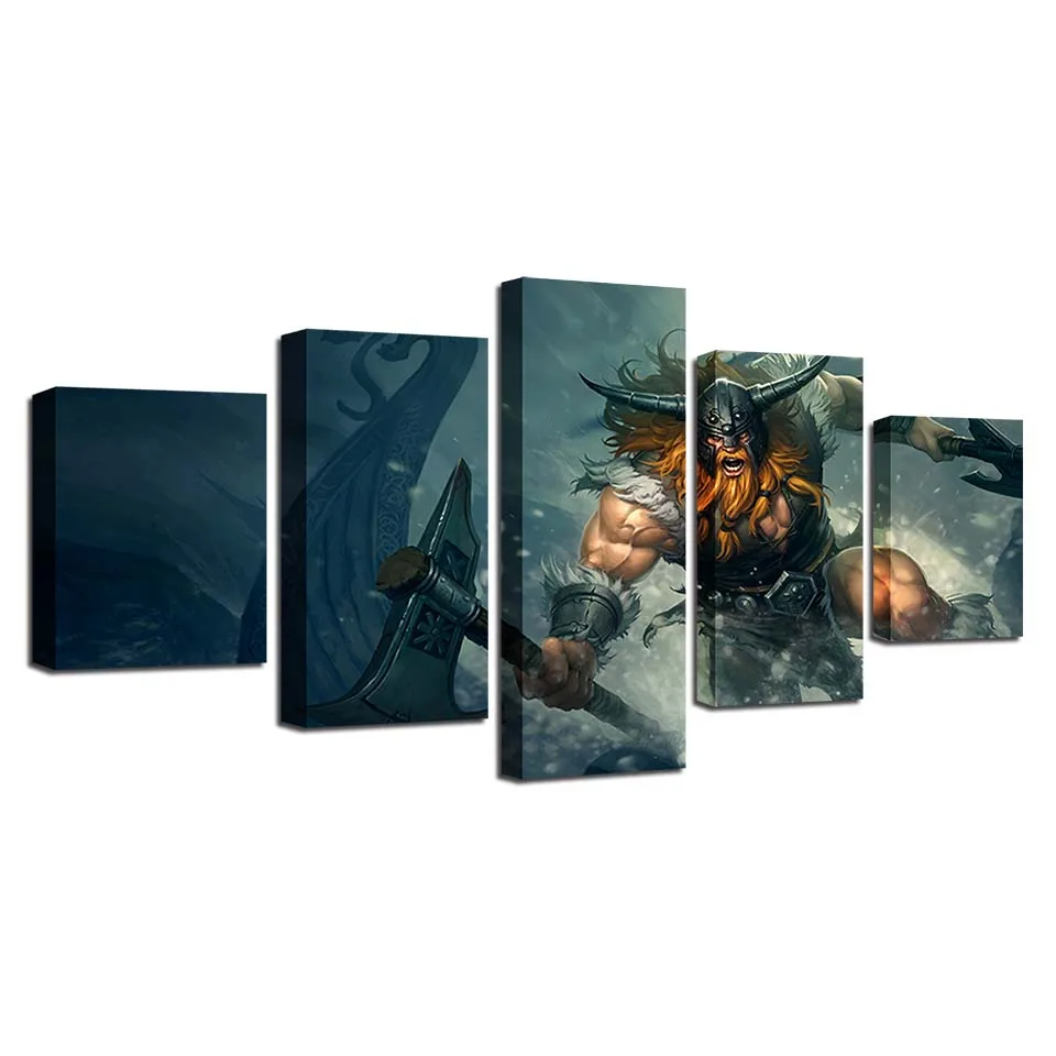 Decoration Canvas Painting HD Prints Home Hero Alliance 5 Pieces Game Wall Art Modular Pictures Artwork Creative Poster For Gift | Дом и сад