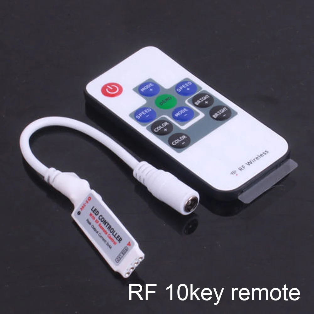 Постоянный ток 12-24V RGB ИК RF Беспроводной дистанционного Управление диммер +