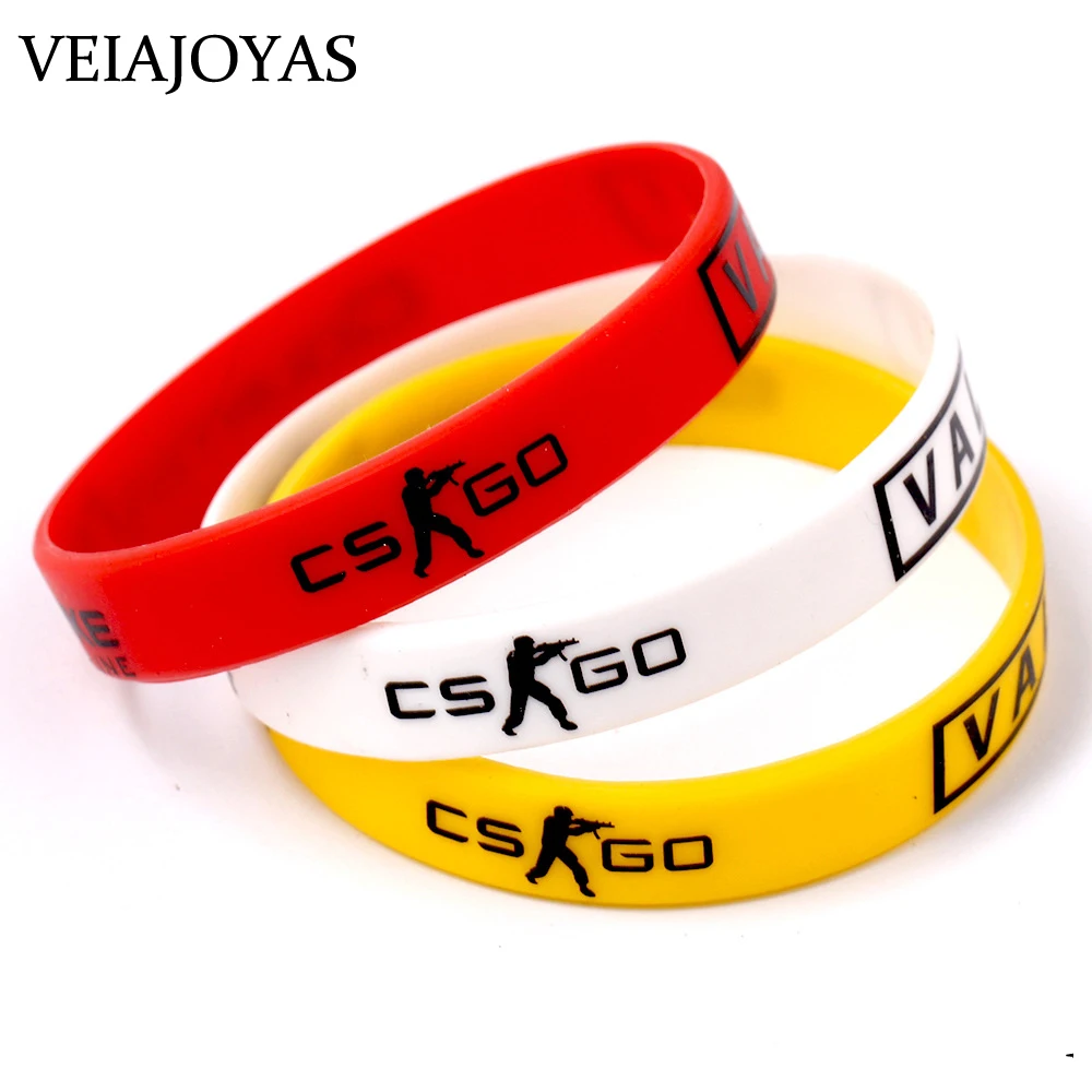 Браслет CSGO Counter Strike для мужчин силиконовые резиновые браслеты с красным желтым