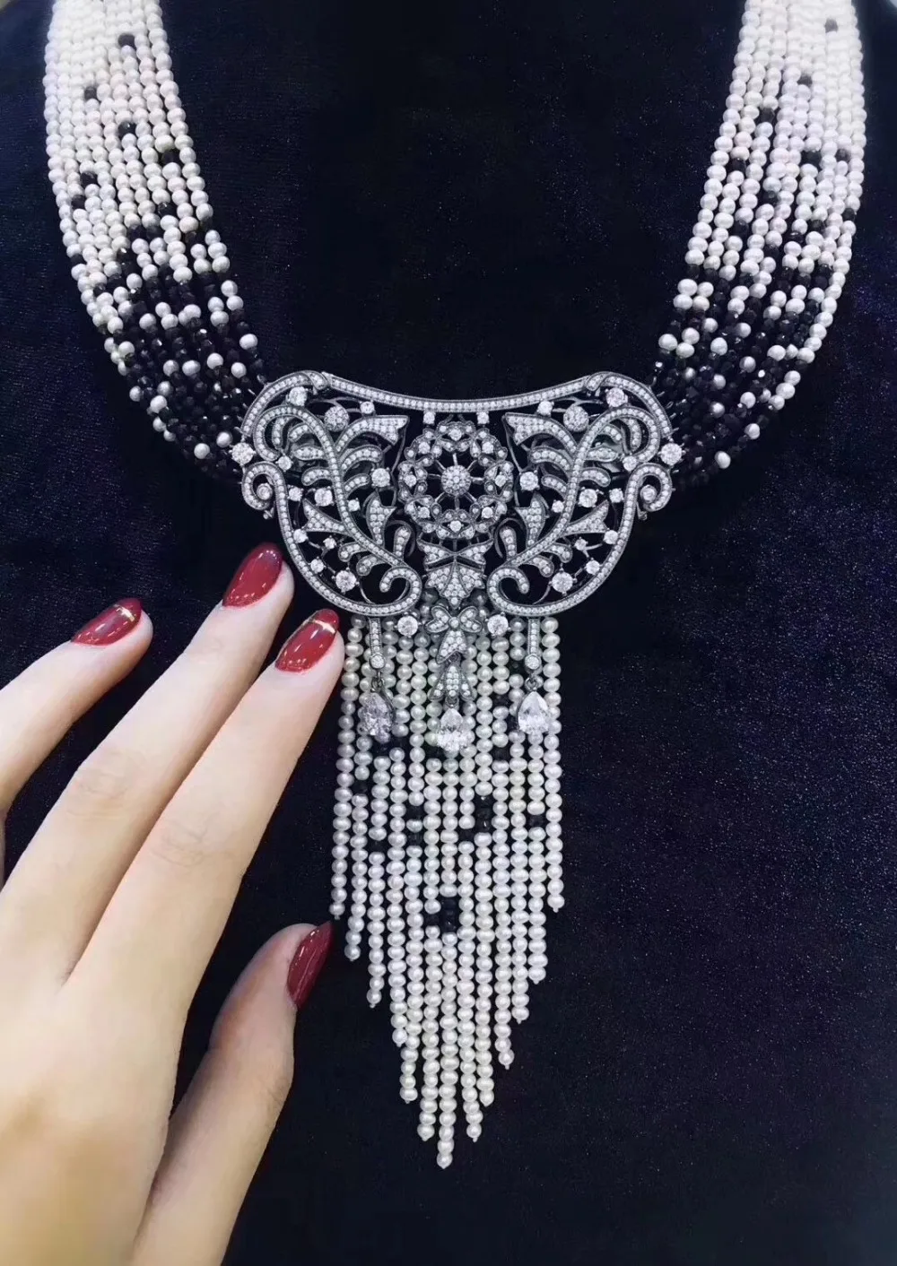 60x70mm golden plated cubic zircon Micro Pave flower pendant tassel | Украшения и аксессуары