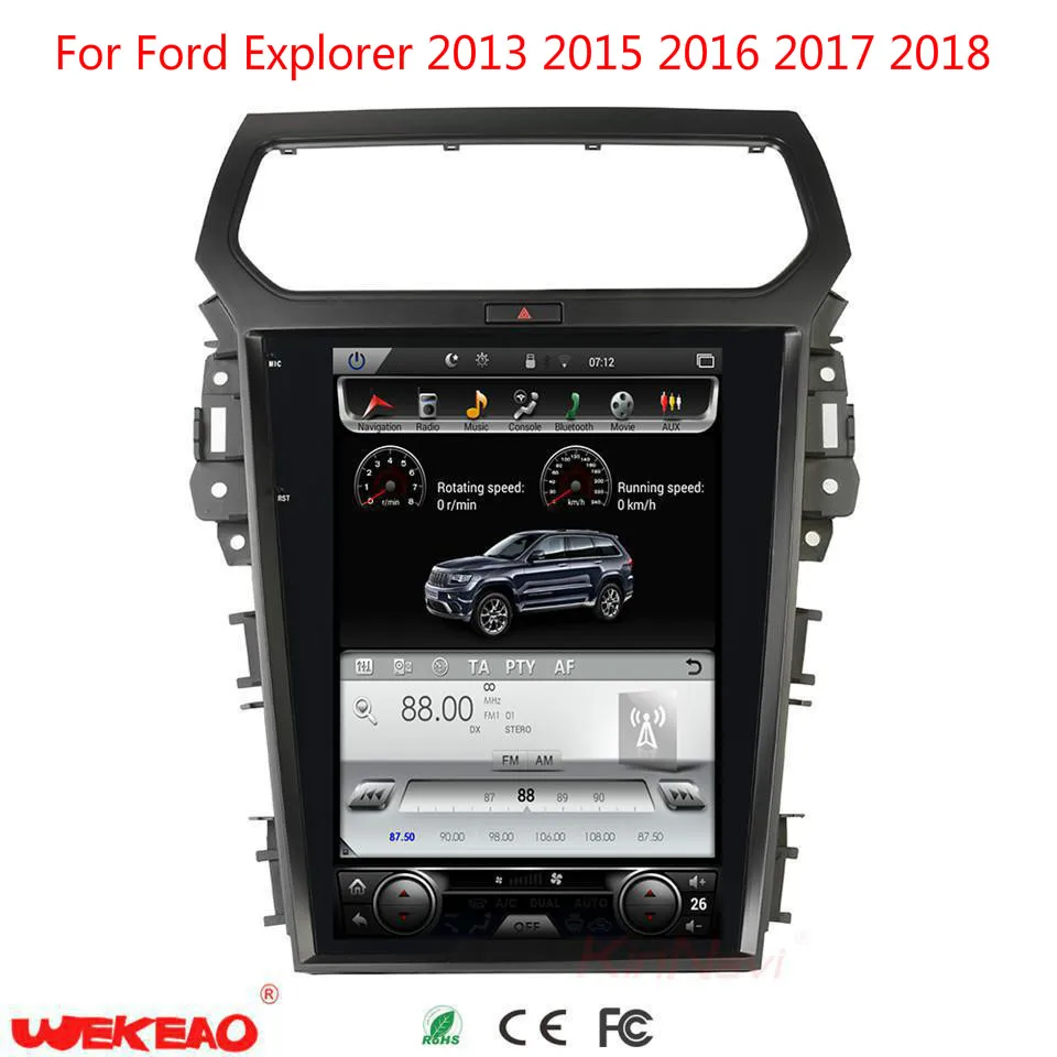 Wekeao Tesla стиль 12 1 дюймов Большой экран Android 6 0 gps навигационное автомобильное радио