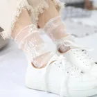 Сексуальные кружевные сетчатые носки, прозрачные эластичные сетчатые носки из смешанного волокна, тонкие женские крутые носки, 1 пара = 2 шт. SLU07