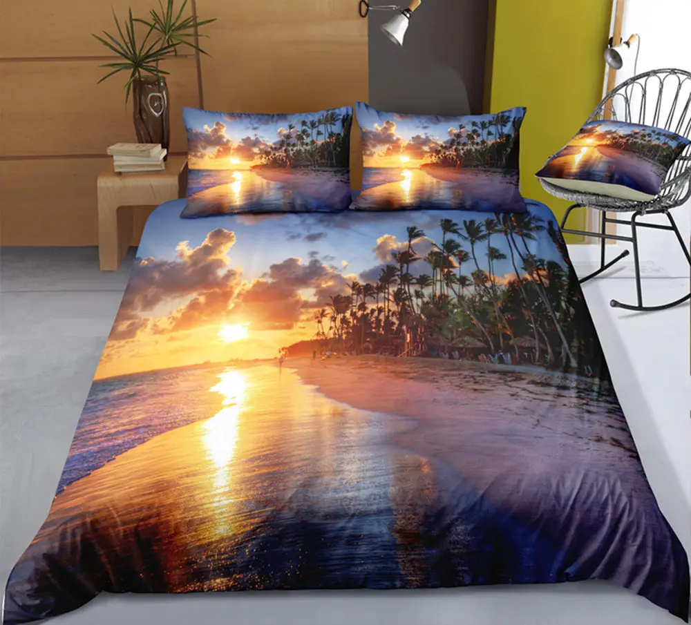 

Thumbedding Dropship Single Double Sand Image Bedding Sets king Size Twin Full Queen King 3D Duvet Cover Set with Pillowcase