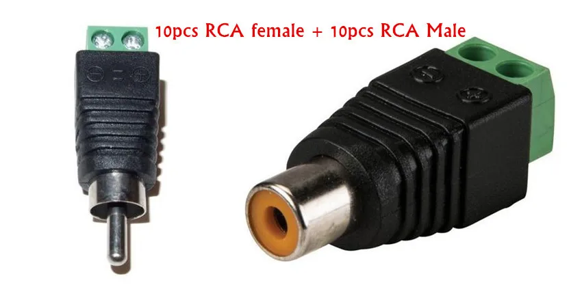 10 пар CAT5 к Камера видеонаблюдения Видео балун RCA женщина + мужской разъем AV