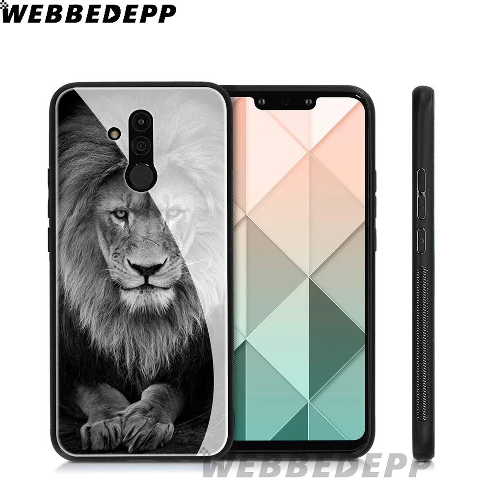 Чехол WEBBEDEPP Lion Alpha Male Cub из закаленного стекла для Huawei Mate 20 P20 P10 P Smart 2019 2018 &amp Honor 10 9 8X