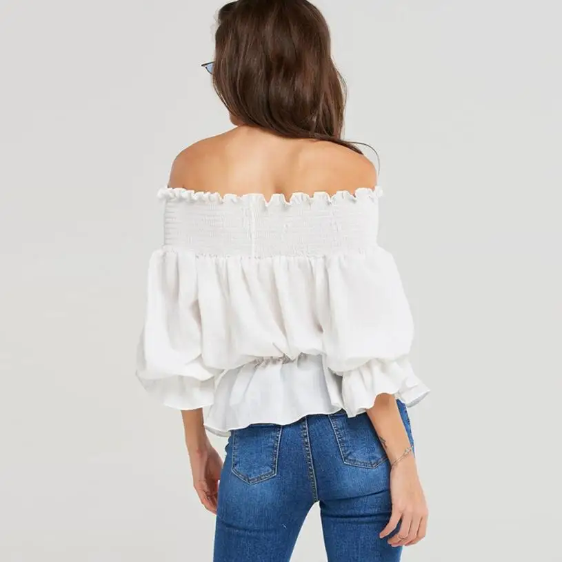 Модные женские рубашки летняя сексуальная однотонная белая рубашка с бантом и