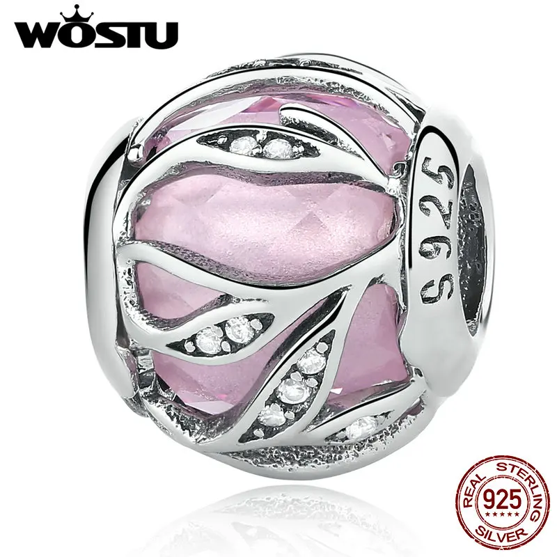 WOSTU Лидер продаж 925 пробы серебро Природа сияния Шарм бусины подходят WOST браслет Аутентичные DIY ювелирные изделия